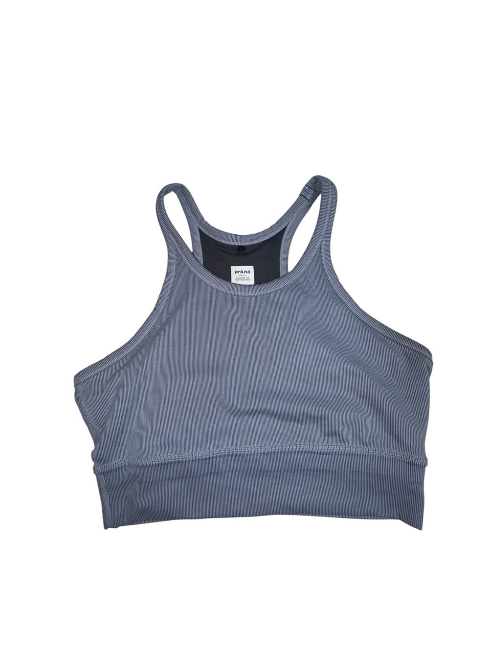Prana Women's High Neck Swim Crop Top — Slate Blue